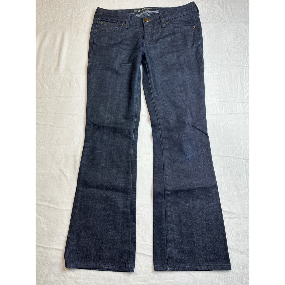 Express Stella Boot Cut Jeans Womens 4S Dark Wash Low Rise Denim Indigo Slim Fit